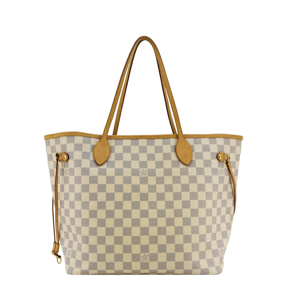 LOUIS VUITTON Neverfull MM Damier Azur Shoulder Bag White