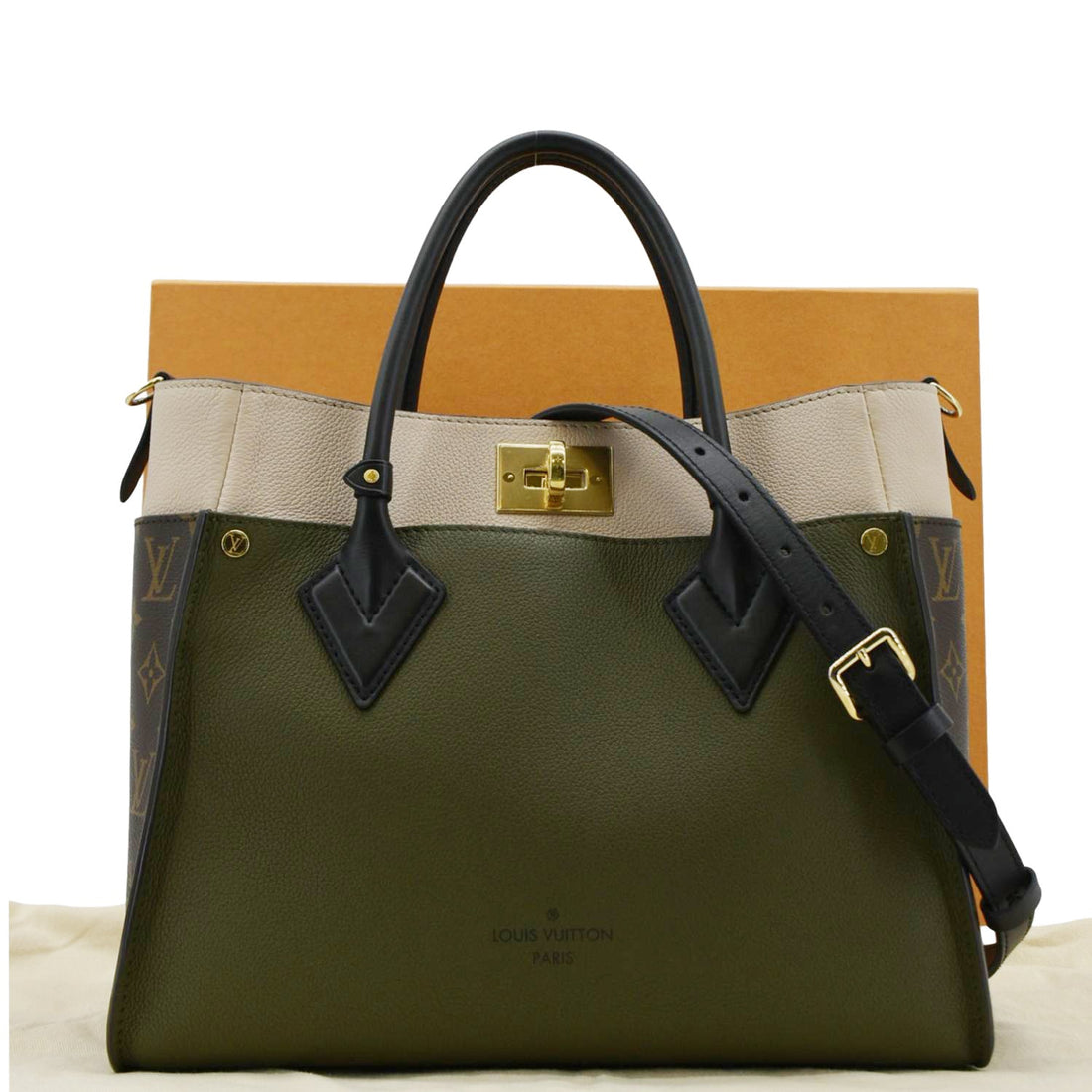 LOUIS VUITTON On My Side MM Monogram Canvas Shoulder Bag Cream