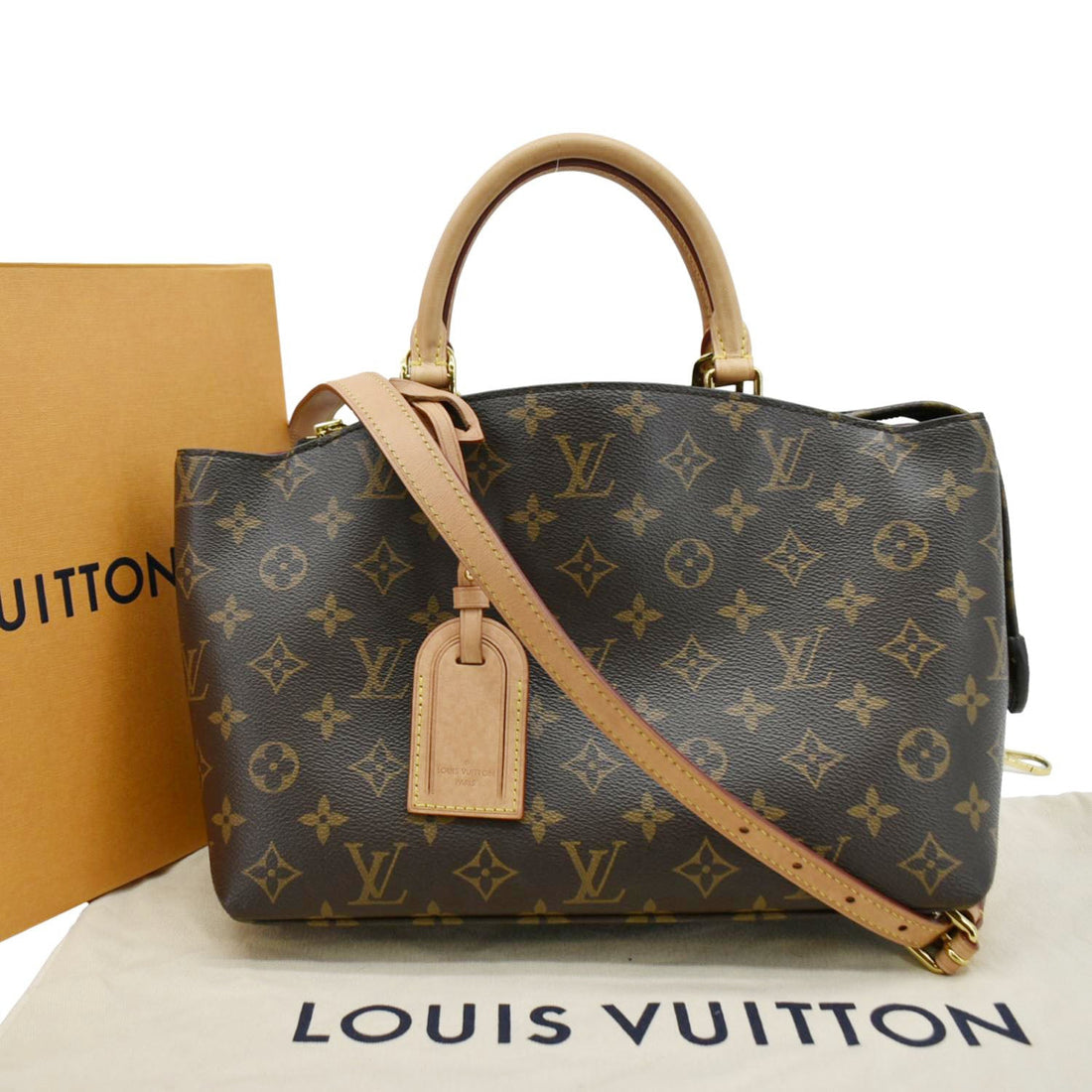 LOUIS VUITTON Petit Palais Monogram Canvas Shoulder Bag Brown