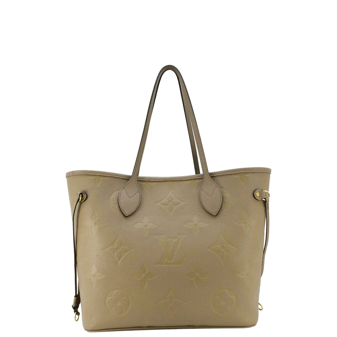 LOUIS VUITTON Neverfull MM Empreinte Leather Tote Shoulder Bag Beige