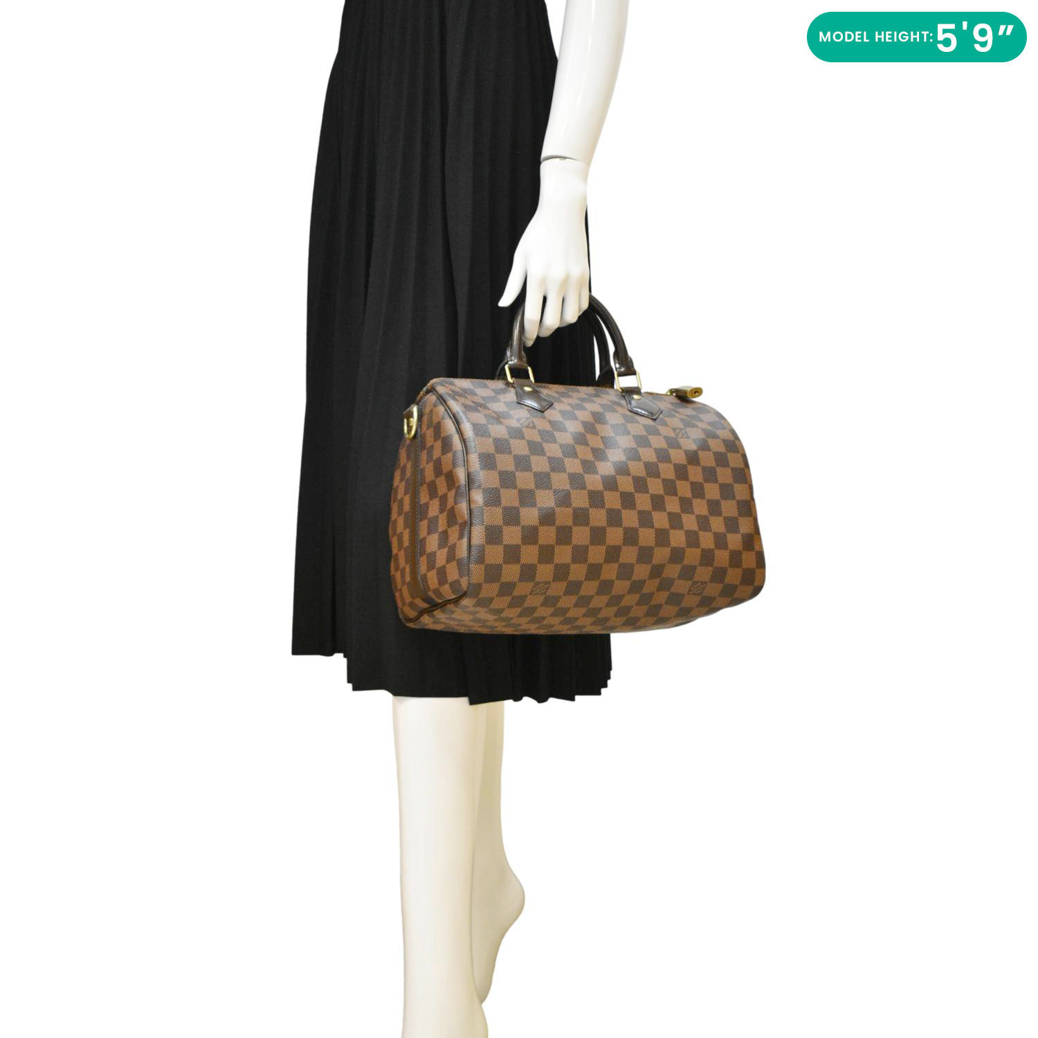 LOUIS VUITTON Speedy 30 Bandouliere Damier Ebene Shoulder Bag Brown