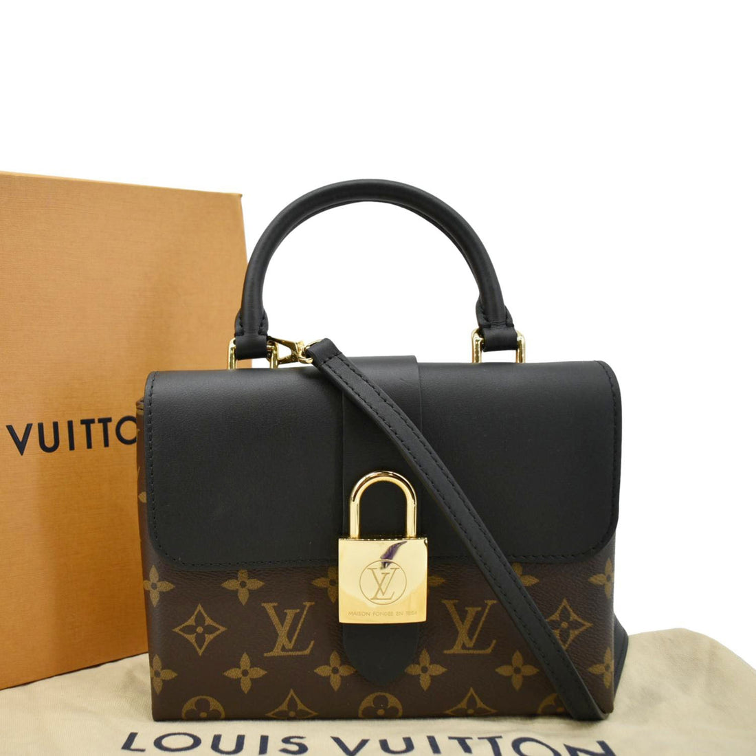 LOUIS VUITTON Locky BB Monogram Canvas Shoulder Bag Brown