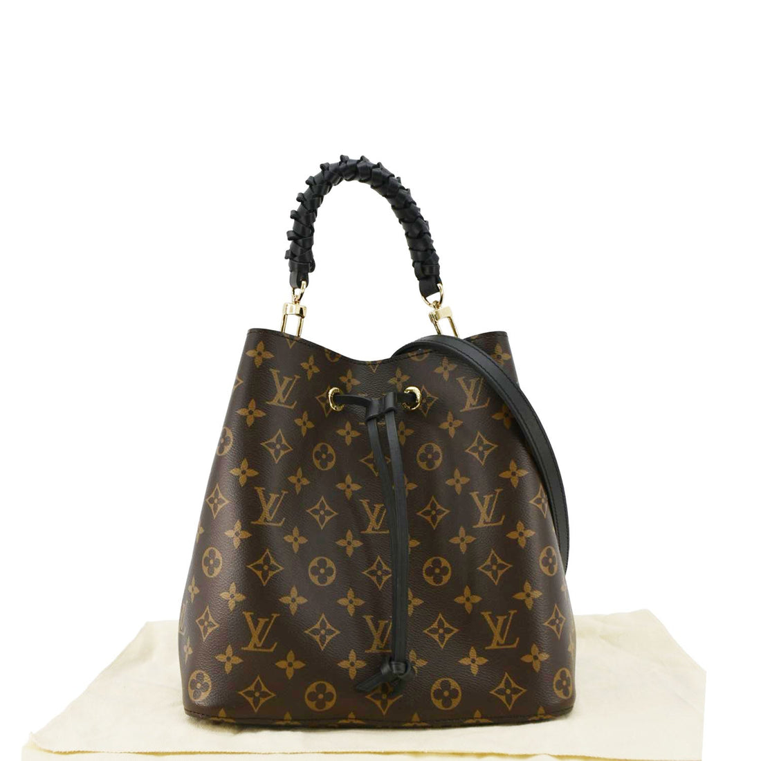 LOUIS VUITTON Neonoe MM Monogram Canvas Shoulder Bag Black
