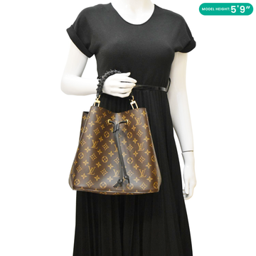 LOUIS VUITTON Neonoe MM Monogram Canvas Shoulder Bag Black