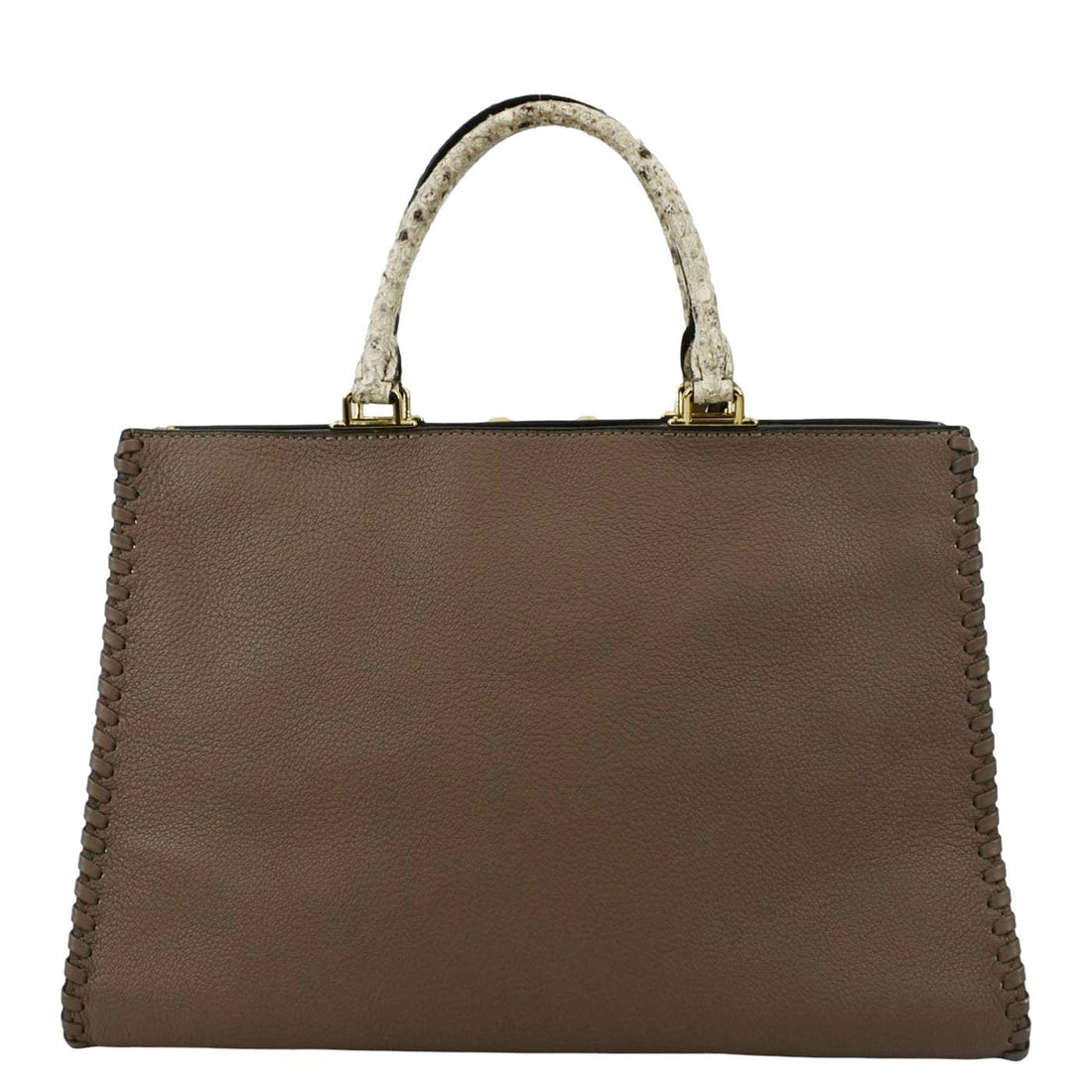 LOUIS VUITTON Very Zipped Python Leather Tote Shoulder Bag Beige