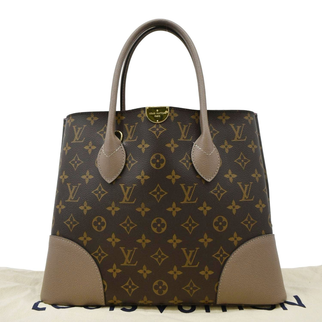 LOUIS VUITTON Flandrin Monogram Canvas Tote Shoulder Bag Brown