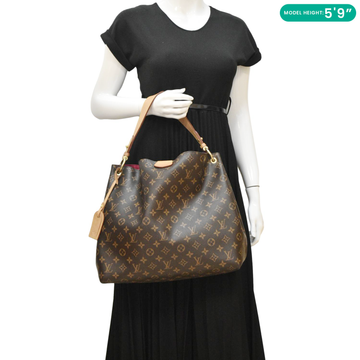 LOUIS VUITTON Graceful MM Monogram Canvas Hobo Shoulder Bag Brown
