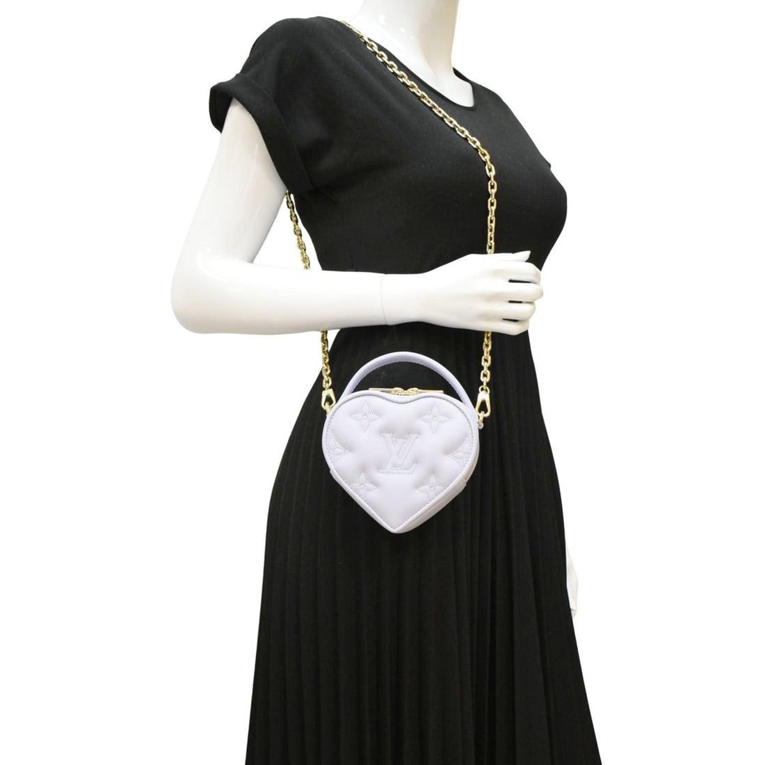 LOUIS VUITTON Pop My Heart Monogram Leather Shoulder Bag Purple