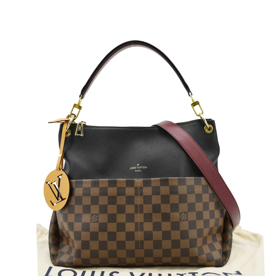 LOUIS VUITTON Maida Damier Ebene Hobo Shoulder Bag Noir