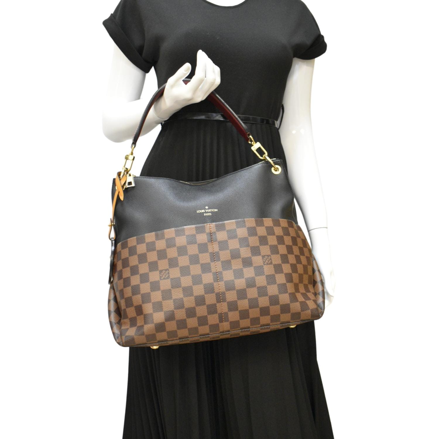 LOUIS VUITTON Maida Damier Ebene Hobo Shoulder Bag Noir