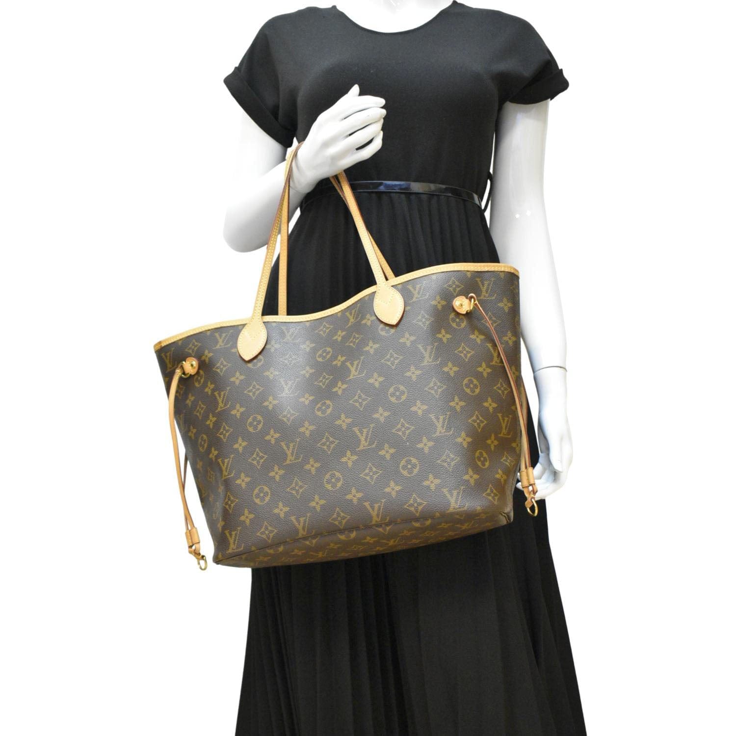 LOUIS VUITTON Neverfull MM Monogram Canvas Shoulder Bag Brown
