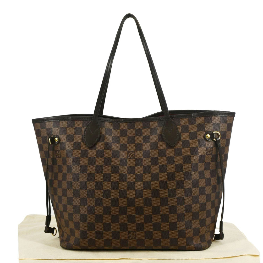 LOUIS VUITTON Neverfull MM Damier Ebene Shoulder Bag Brown