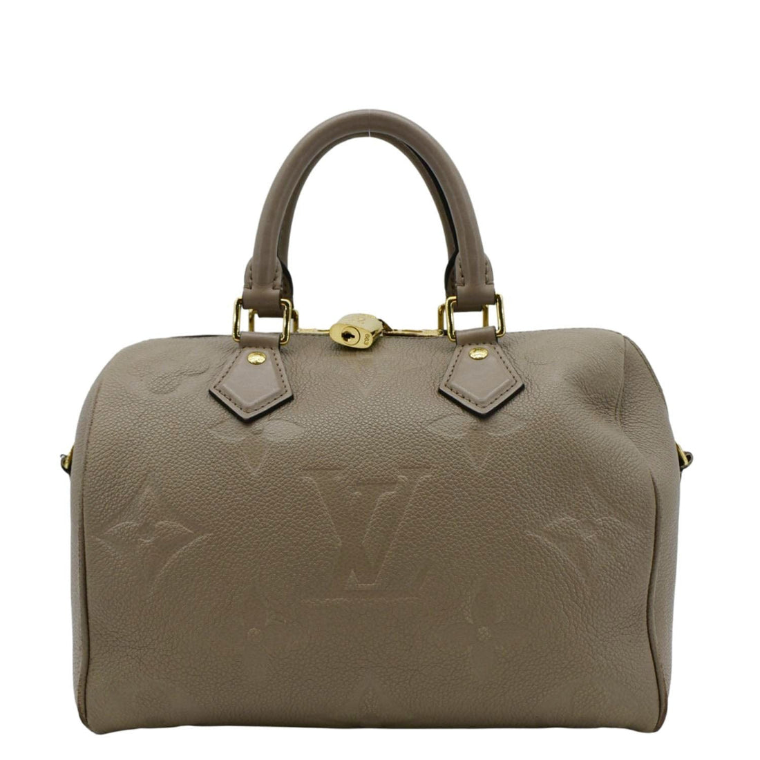LOUIS VUITTON Speedy 25 Bandouliere Monogram Empreinte Shoulder Bag Beige