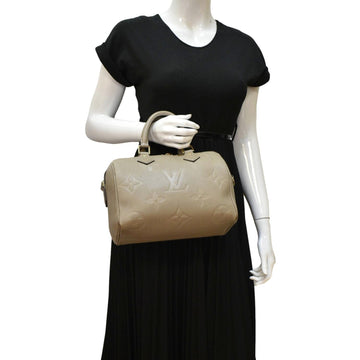 LOUIS VUITTON Speedy 25 Bandouliere Monogram Empreinte Shoulder Bag Beige