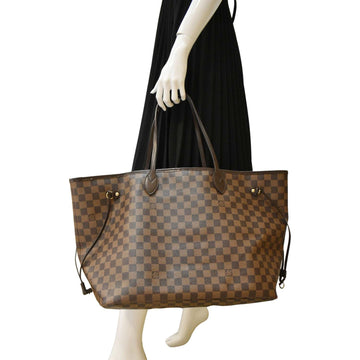 LOUIS VUITTON Neverfull GM Damier Ebene Tote Shoulder Bag Brown