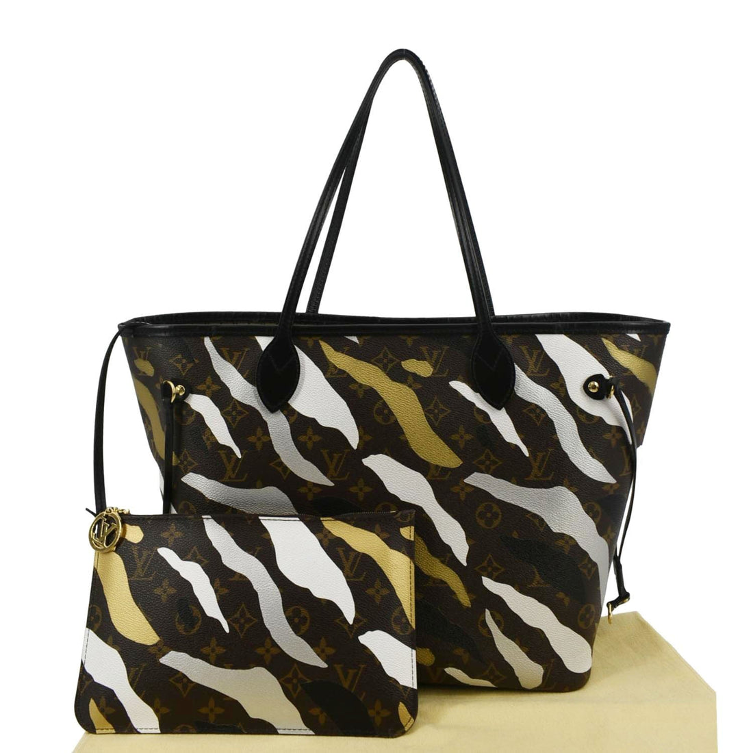 LOUIS VUITTON X LOL Neverfull MM Monogram Canvas Tote Bag Brown