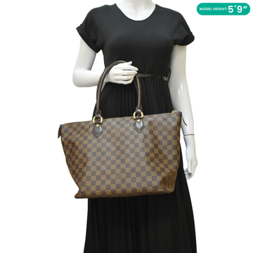 LOUIS VUITTON Saleya MM Damier Ebene Shoulder Bag Brown