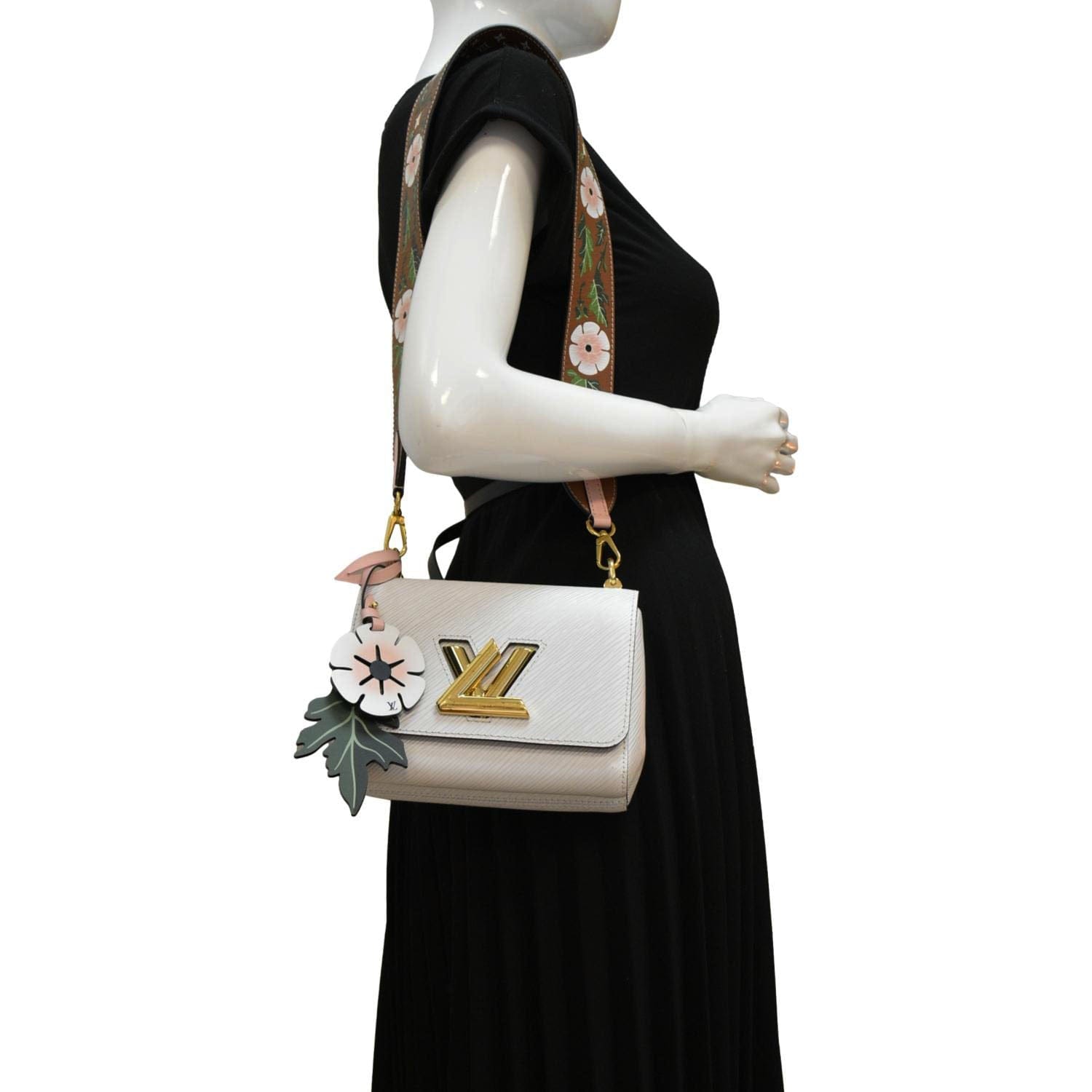 LOUIS VUITTON Twist PM Asnieres Flowers Epi Leather Crossbody Bag White