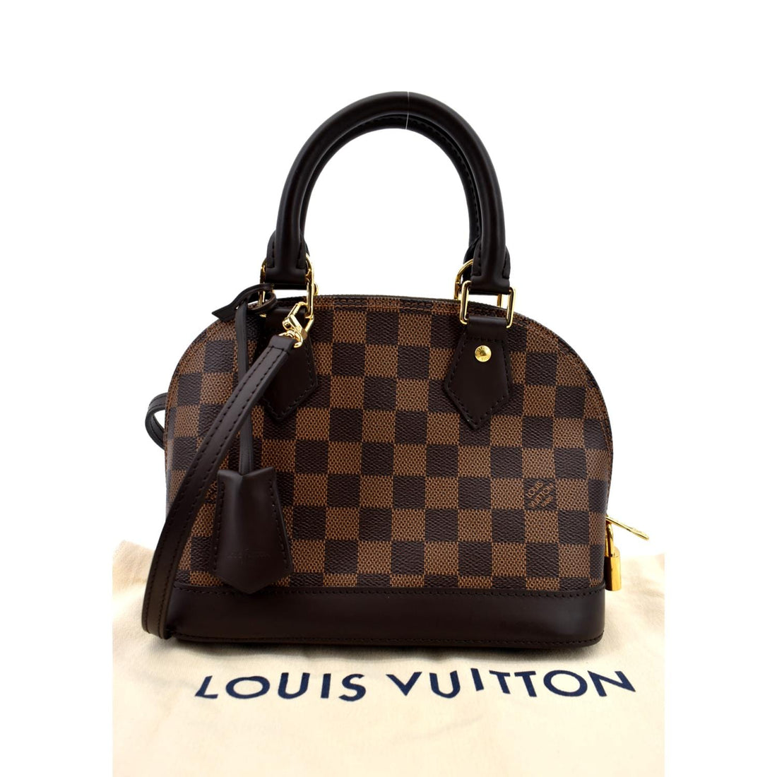 Louis Vuitton Alma BB Damier Ebene Satchel Crossbody Bag Brown