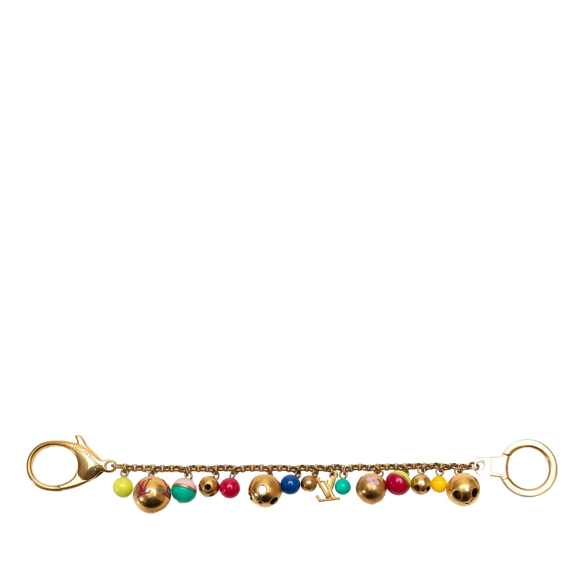 Gold Louis Vuitton Porte Cles Chaine Grelots Bag Charm Key Chain