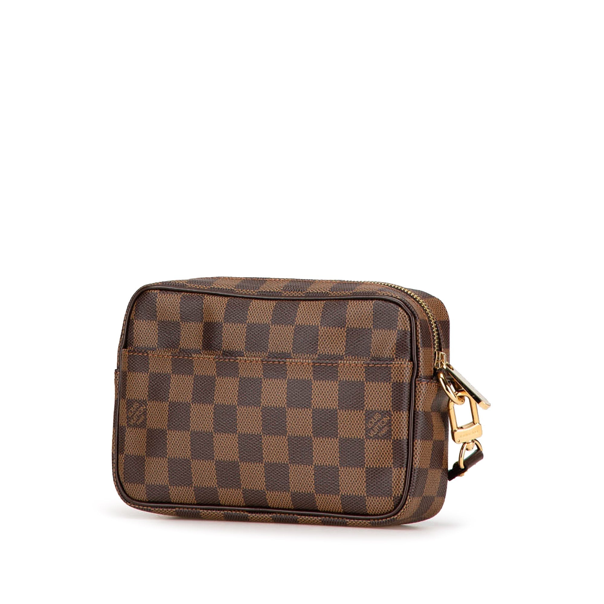 Brown Louis Vuitton Damier Ebene Pochette Billets Macao Clutch Bag