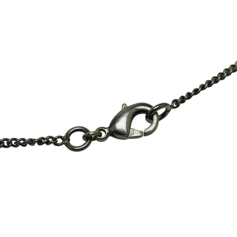 Chanel Silver CC Stone Necklace Metal Necklace in Good condition