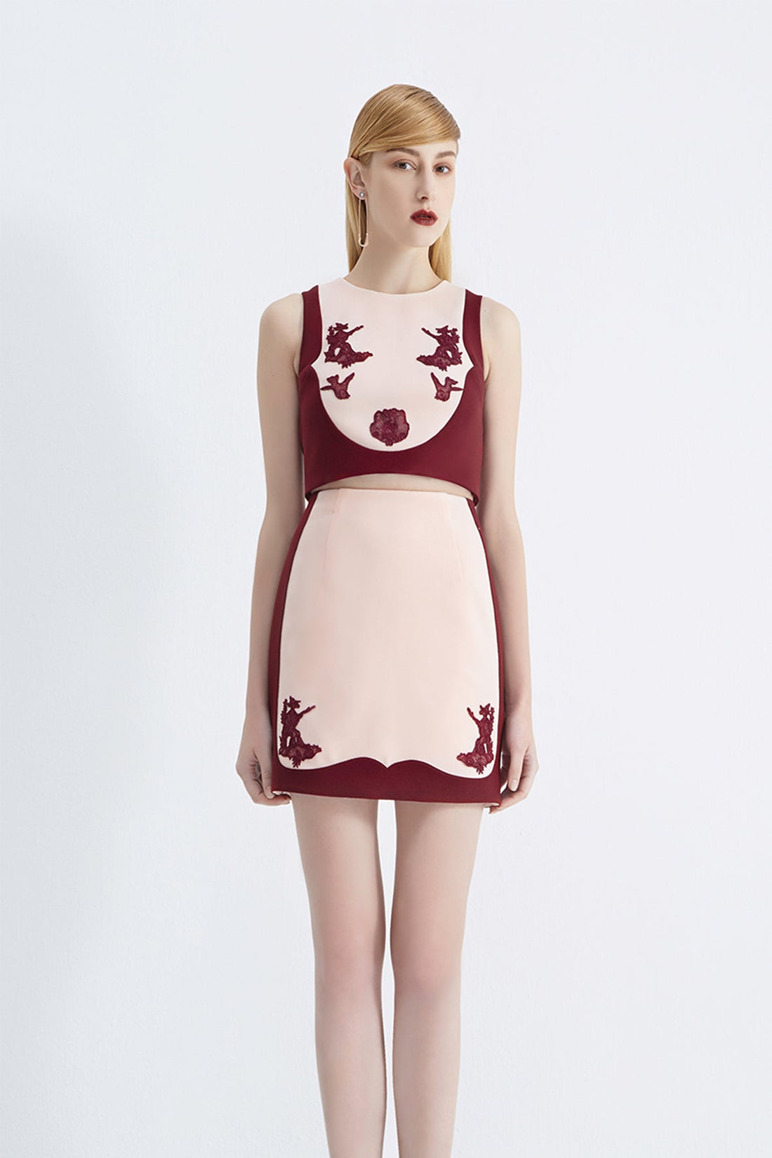 Punk Custom Sleeveless Cropped Top with Colonial Guipure