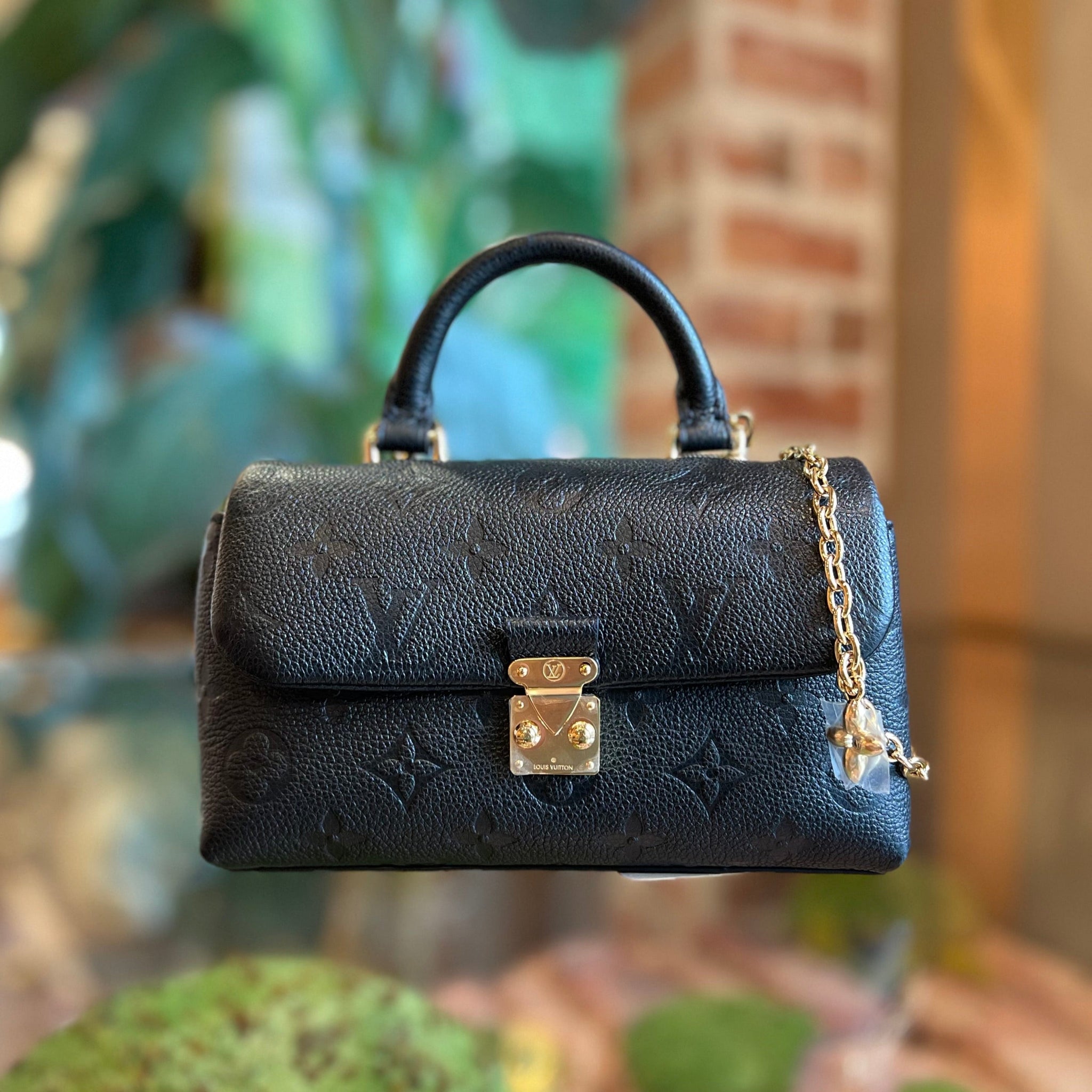 LOUIS VUITTON Madeleine Nano Black Monogram Empriente Leather Top Handle Bag