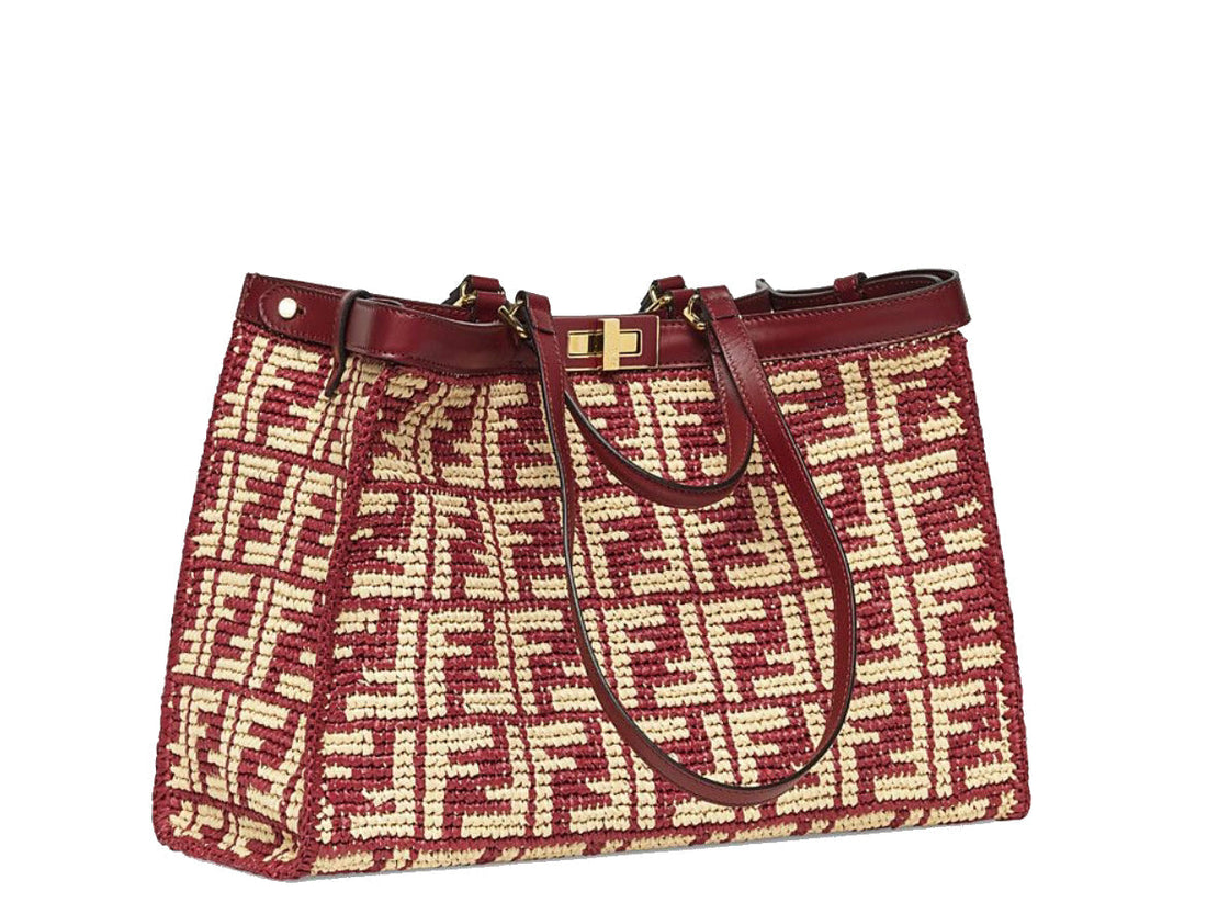 Fendi Peekaboo X Raffia Tote