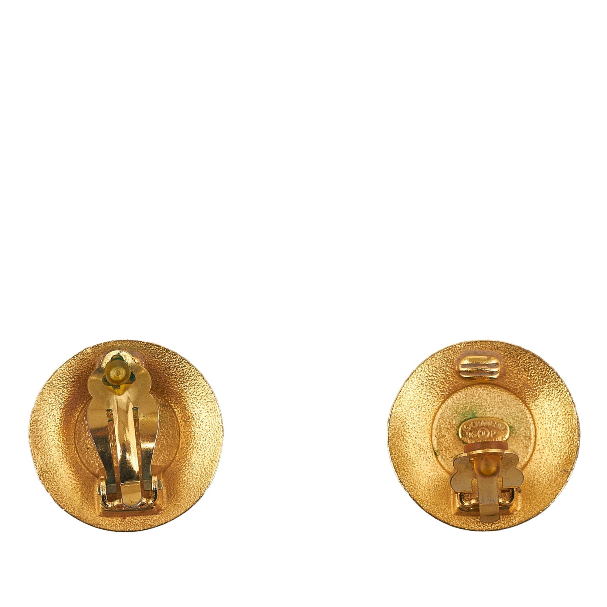 Chanel Enamel CC Clip-On Earrings Costume Earrings