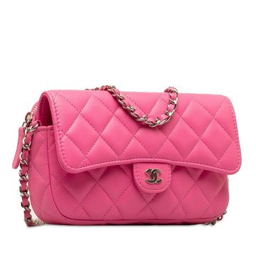 Chanel CC Quilted Lambskin Flap Phone Case on Chain Crossbody Bag