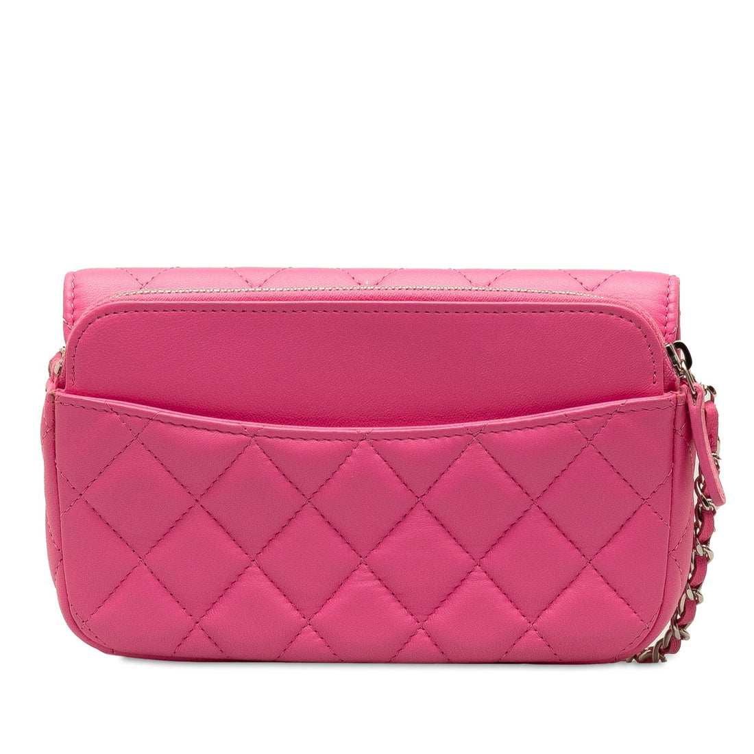 Chanel CC Quilted Lambskin Flap Phone Case on Chain Crossbody Bag