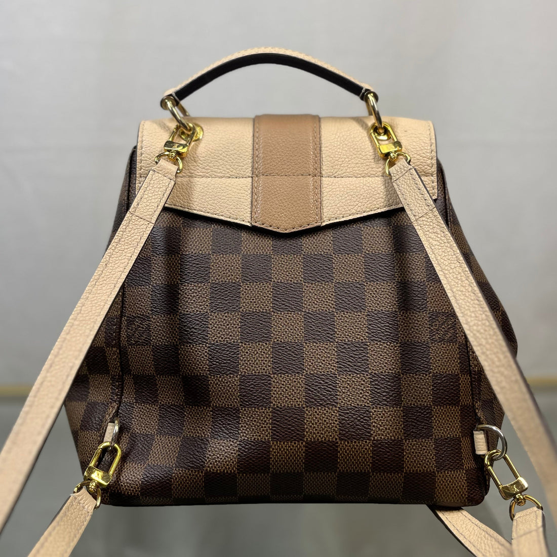 LOUIS VUITTON Clapton Creme Damier Ebene Canvas Backpack