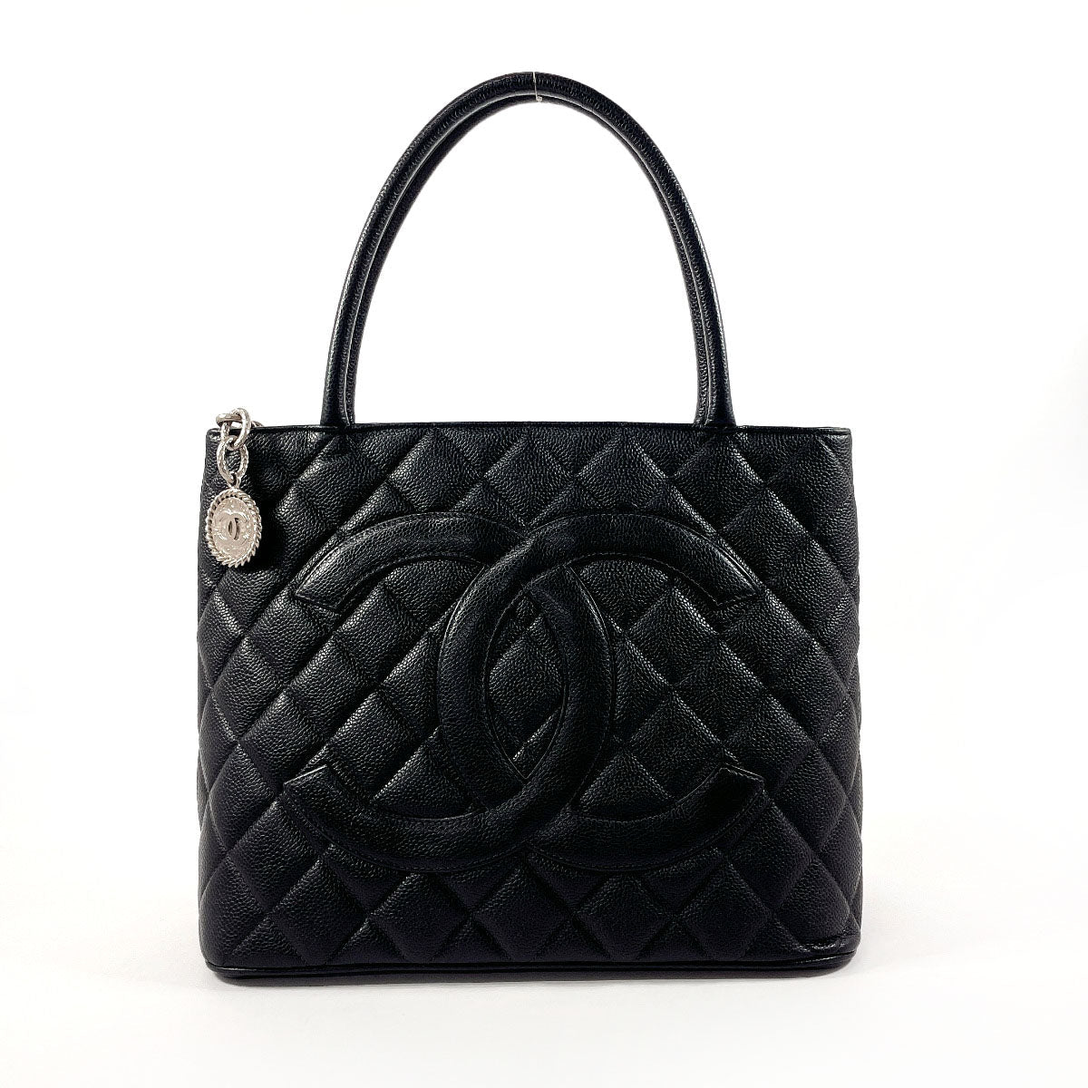 CHANEL Tote Bag A01804 Matt caviar skin black Matrasse Replica Tote