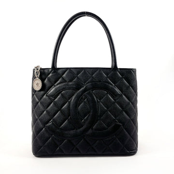 CHANEL Tote Bag A01804 Matt caviar skin black Matrasse Replica Tote