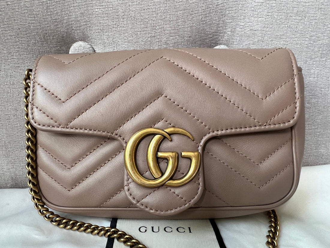 Gucci GG Dusty Pink Marmont Super Mini Shoulder Bag