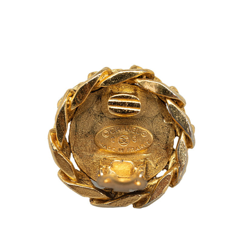 Chanel Rhinestone CC Clip On Earrings Metal Earrings in Excellent condition