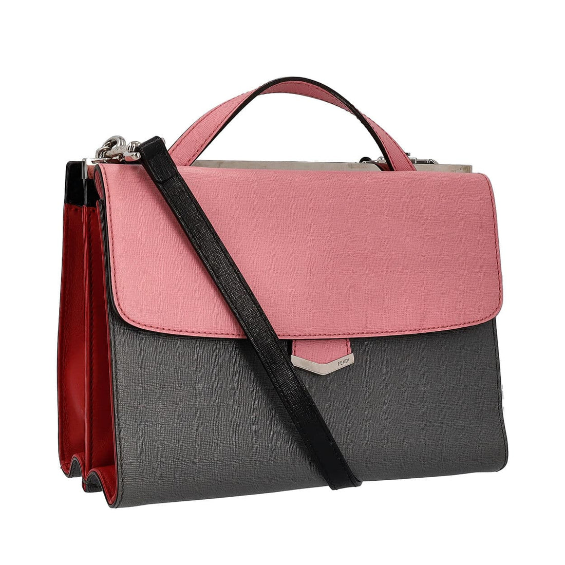 FENDI Leather Demi Jour Small Top Handle Bag Tricolor