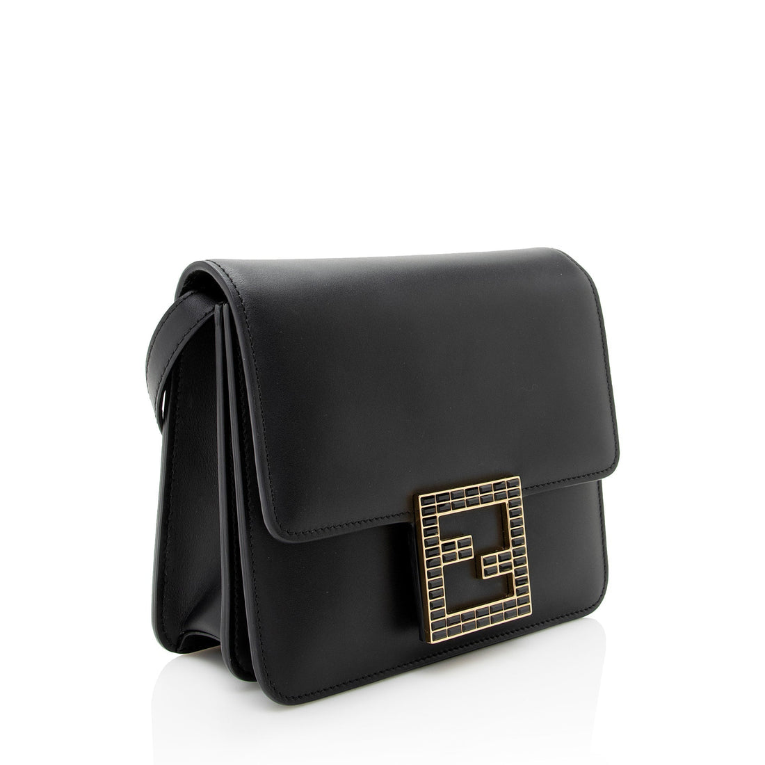 Fendi Calfskin Crystal Fab Small Crossbody Bag