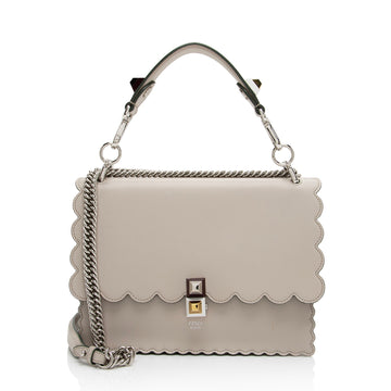 Fendi Calfskin Studded Kan I Medium Shoulder Bag
