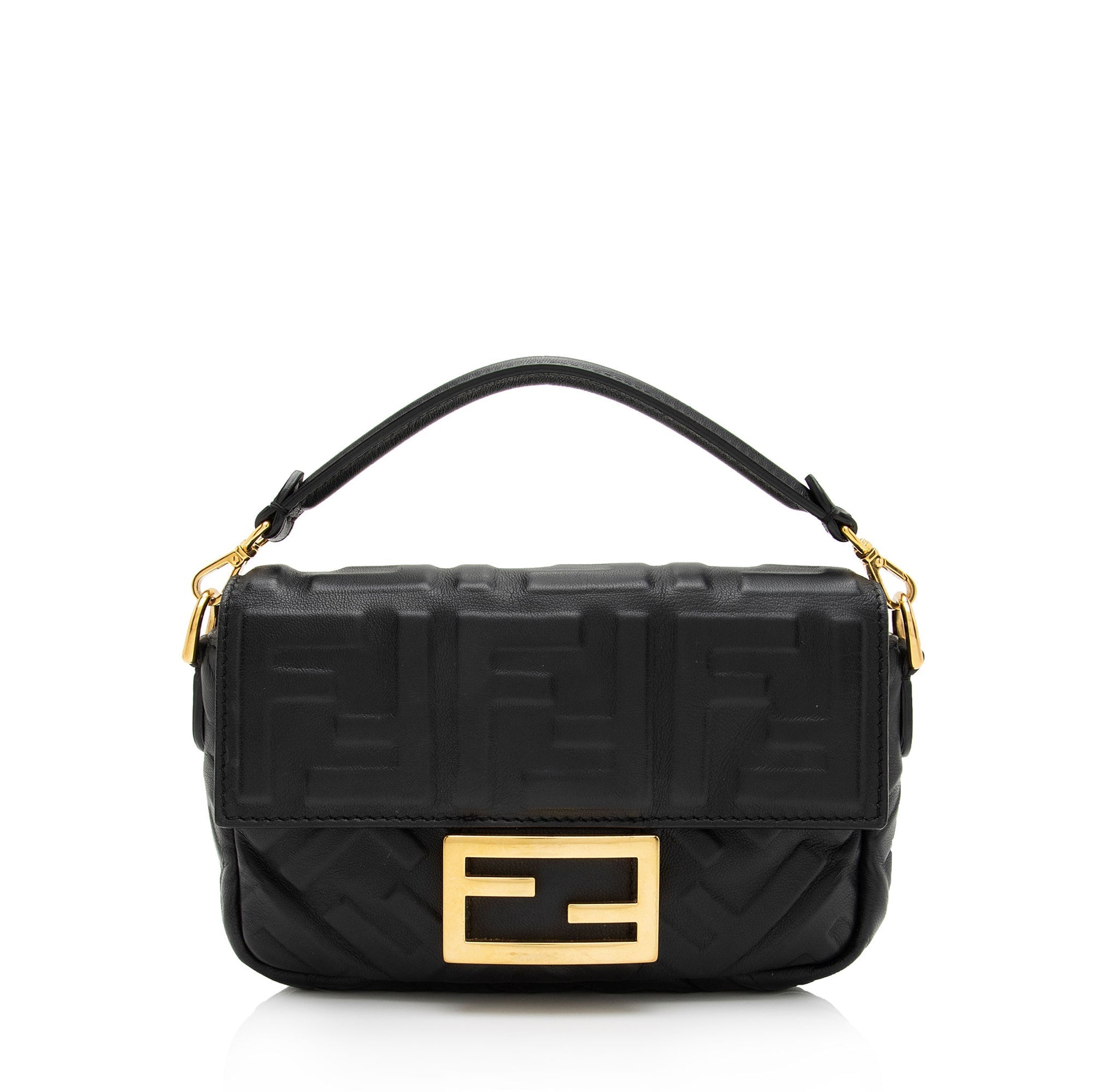 Fendi FF Embossed 1974 Mini Baguette Shoulder Bag