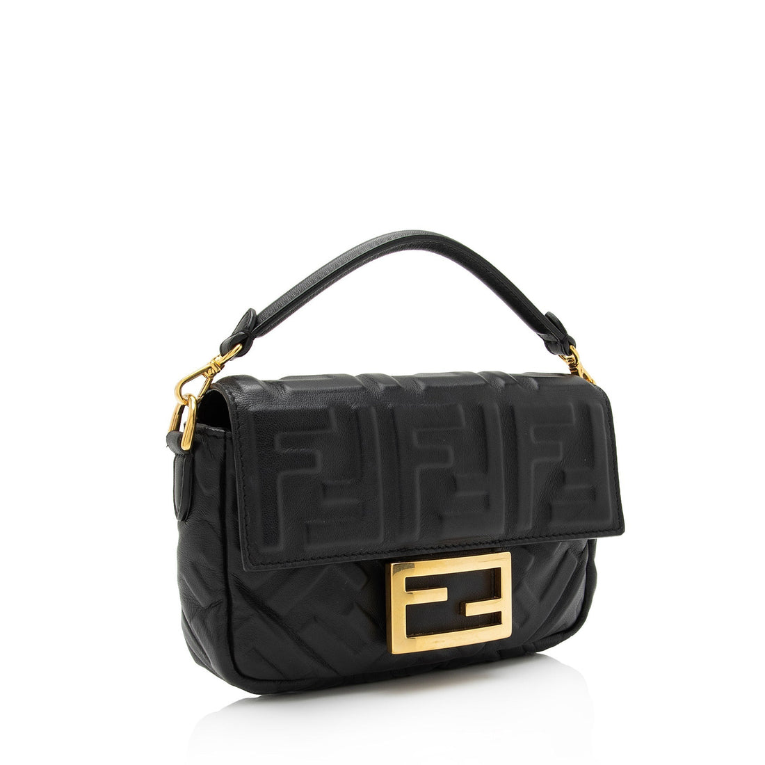 Fendi FF Embossed 1974 Mini Baguette Shoulder Bag