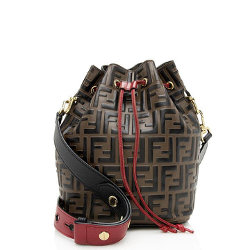 Fendi FF Embossed Calfskin Mon Tresor Grande Shoulder Bag (SHF-12638)