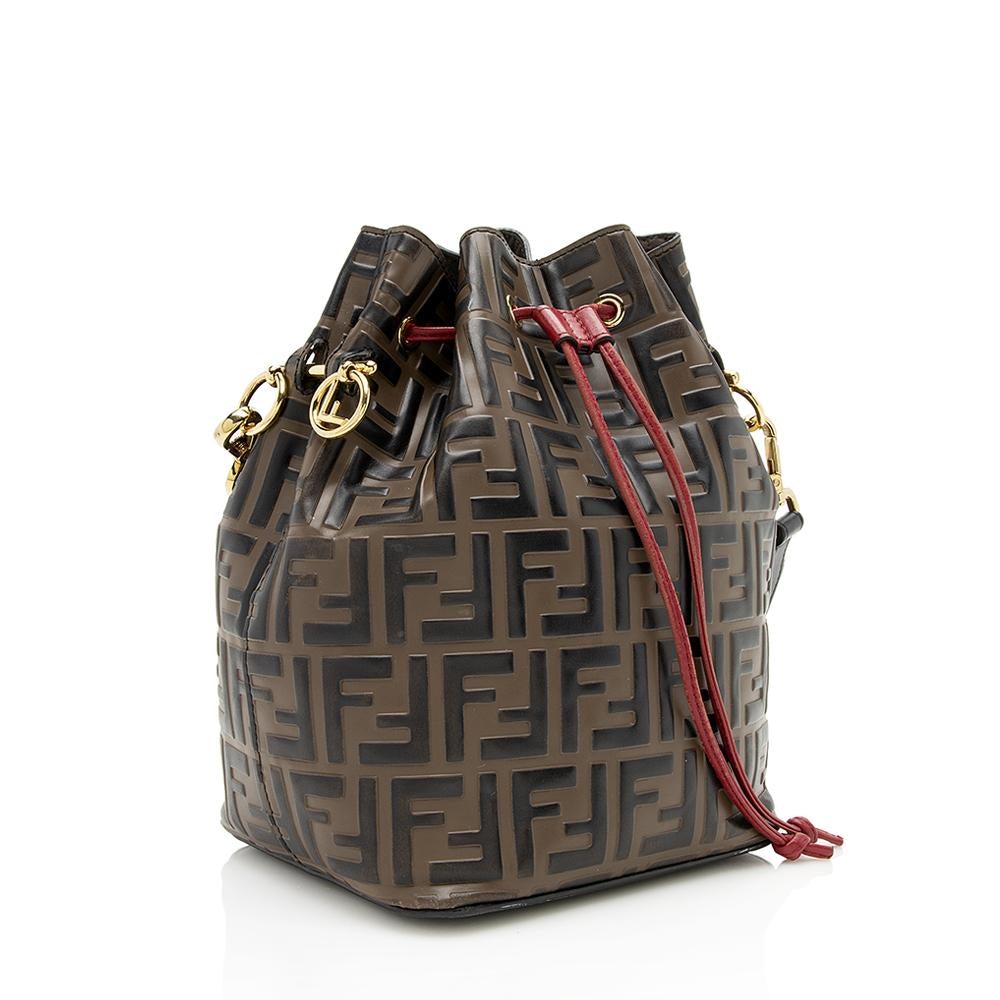 Fendi FF Embossed Calfskin Mon Tresor Grande Shoulder Bag (SHF-12638)