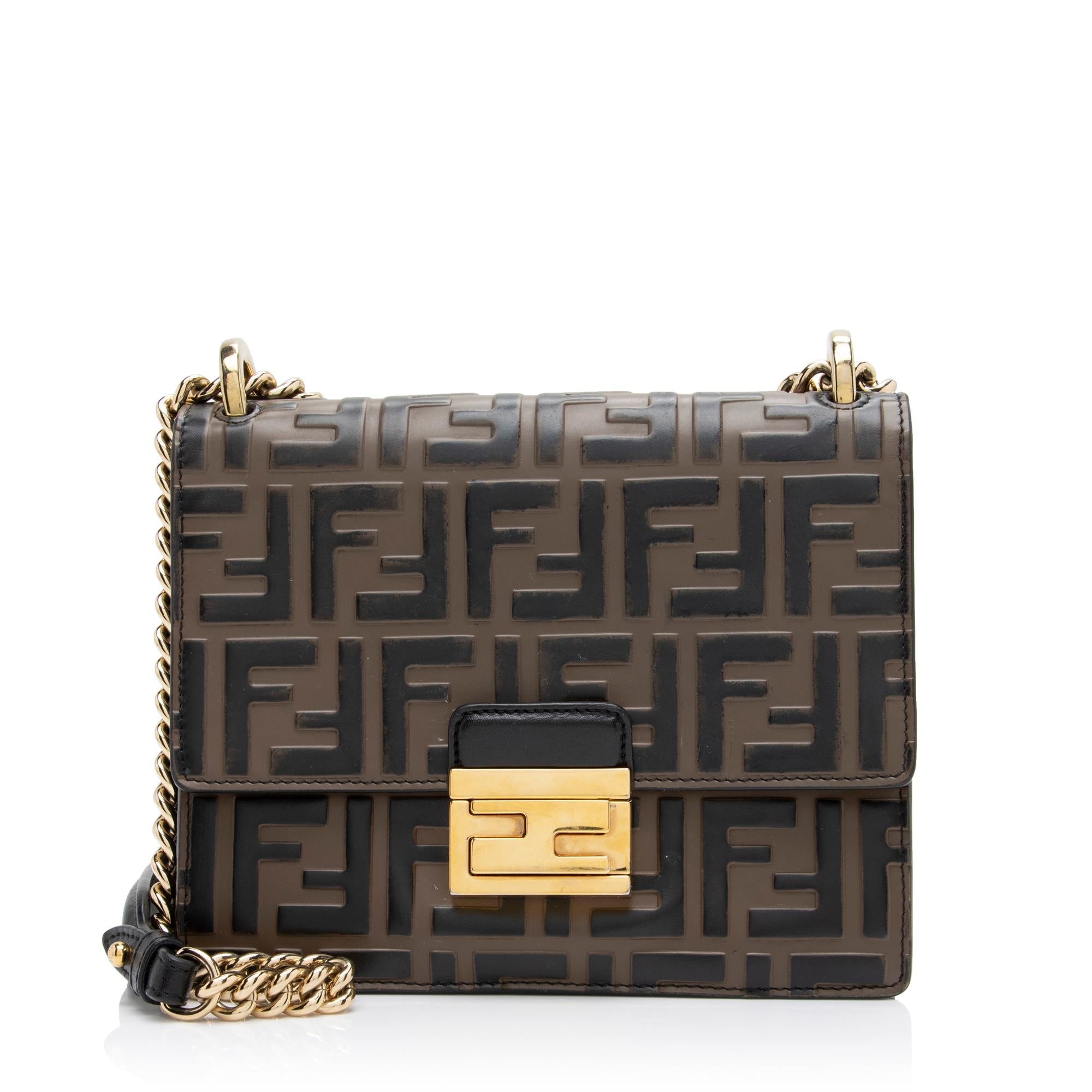 Fendi FF Embossed Kan U Small Shoulder Bag