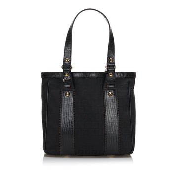 Fendi Leather-Trimmed Zucchino Tote