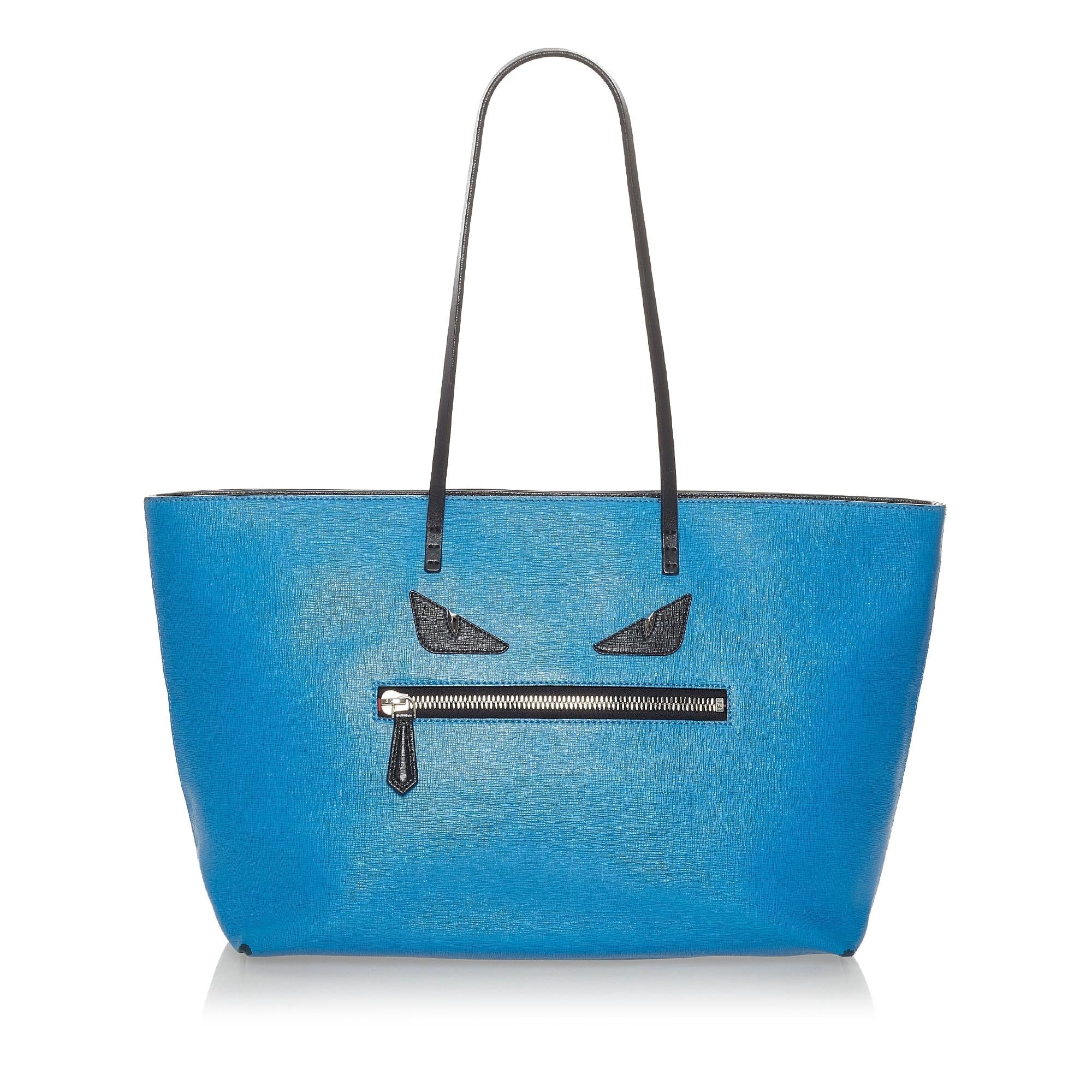 Fendi Medium Monster Roll Leather Tote Bag