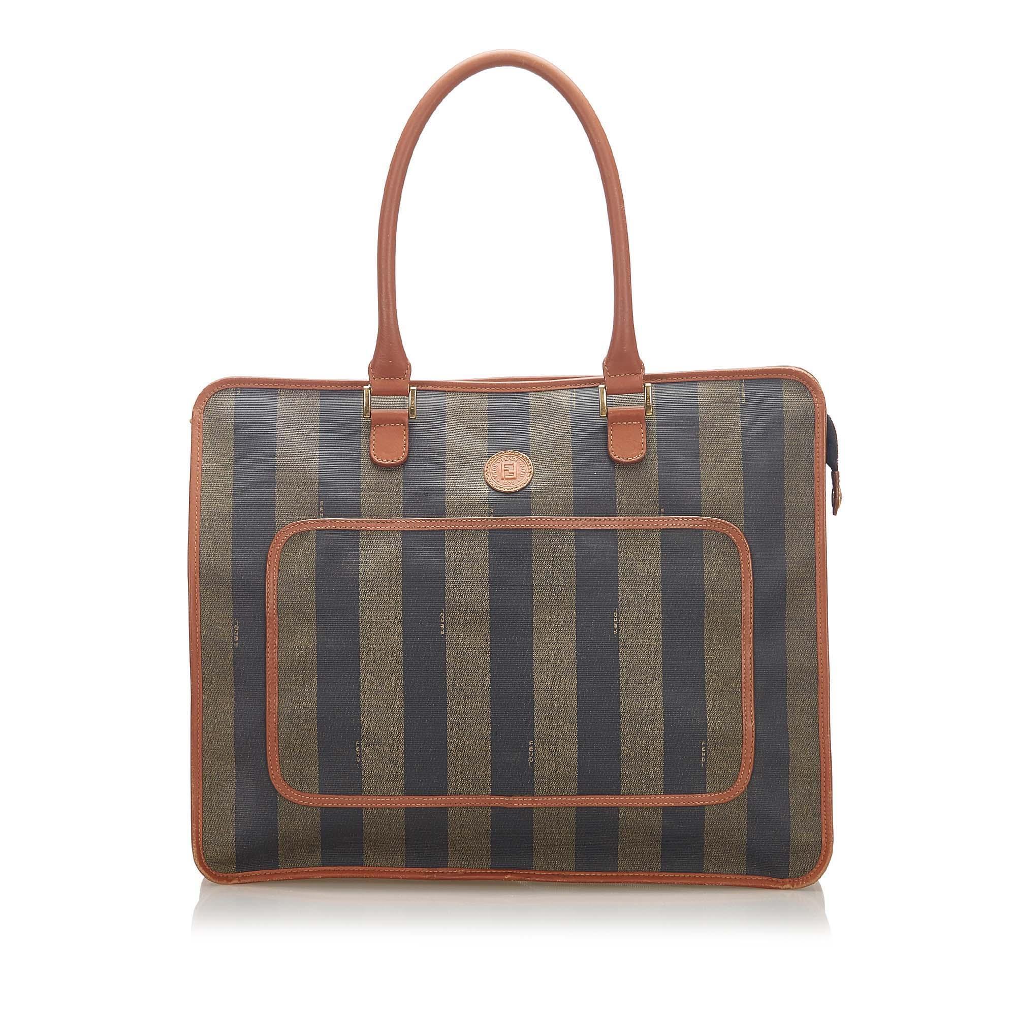 Fendi Pequin Canvas Tote Bag (SHG-17259)