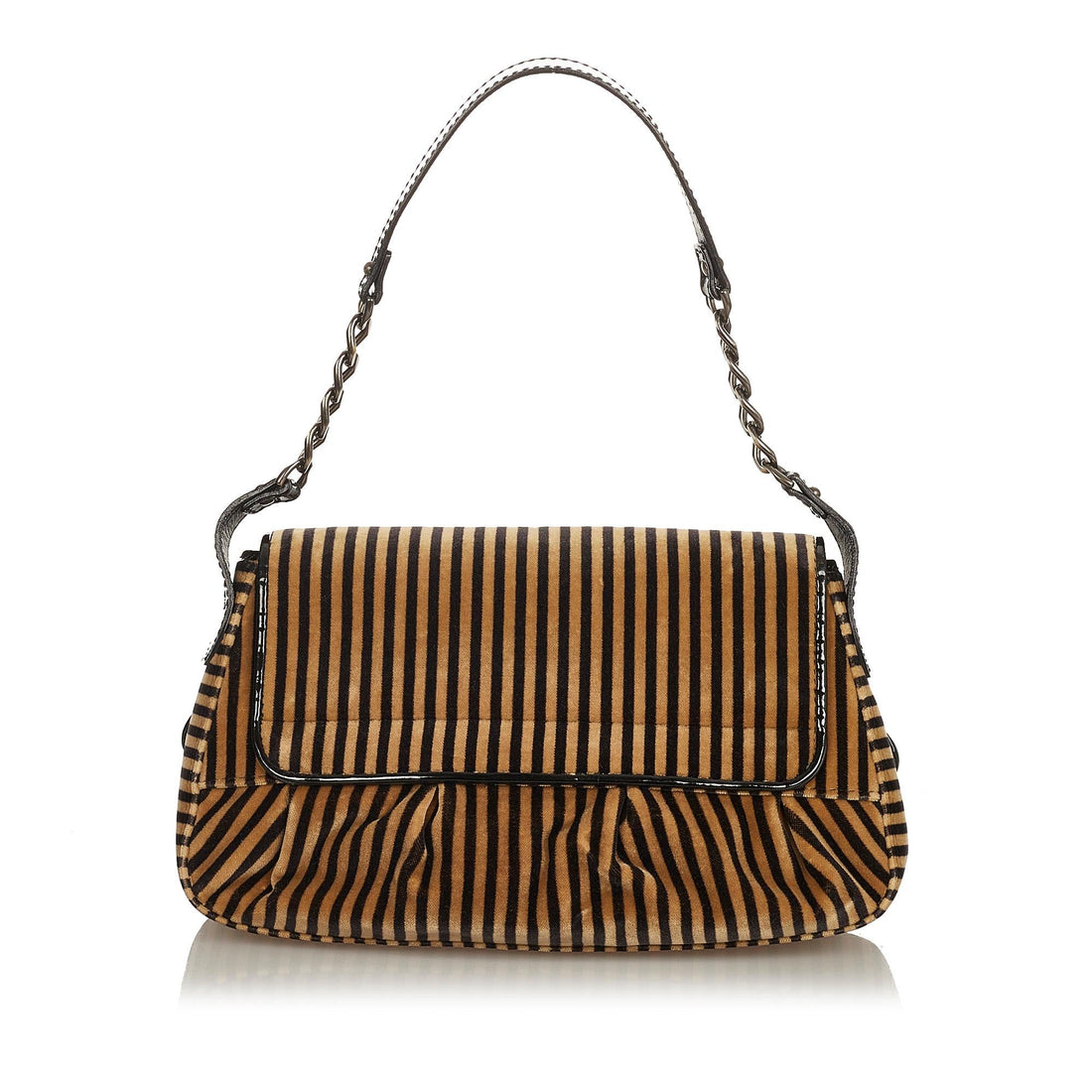 Fendi Pequin Velvet Shoulder Bag (SHG-28518)