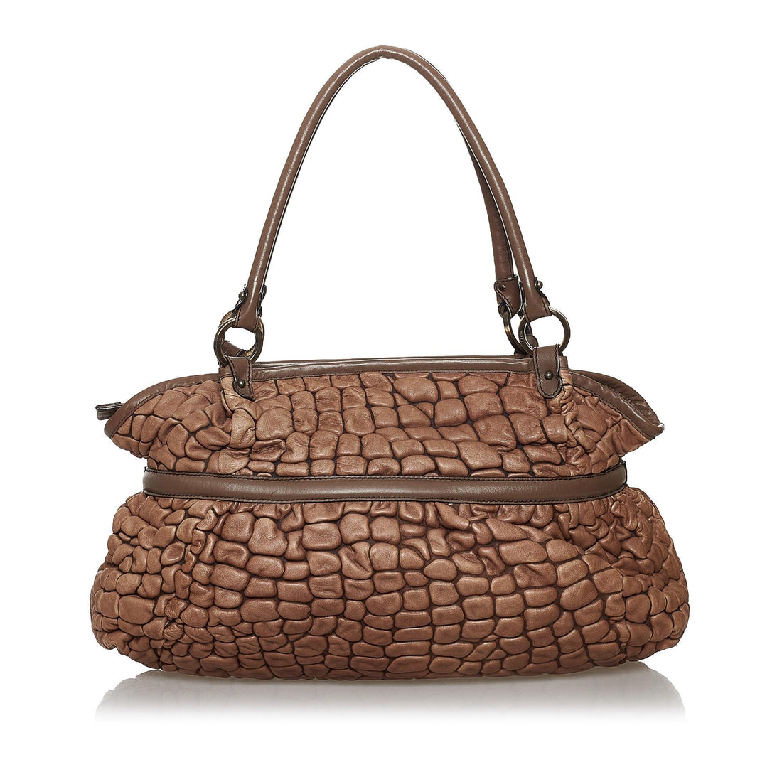 Fendi Puckered Bubble Leather Chef Shoulder Bag (SHG-30185)